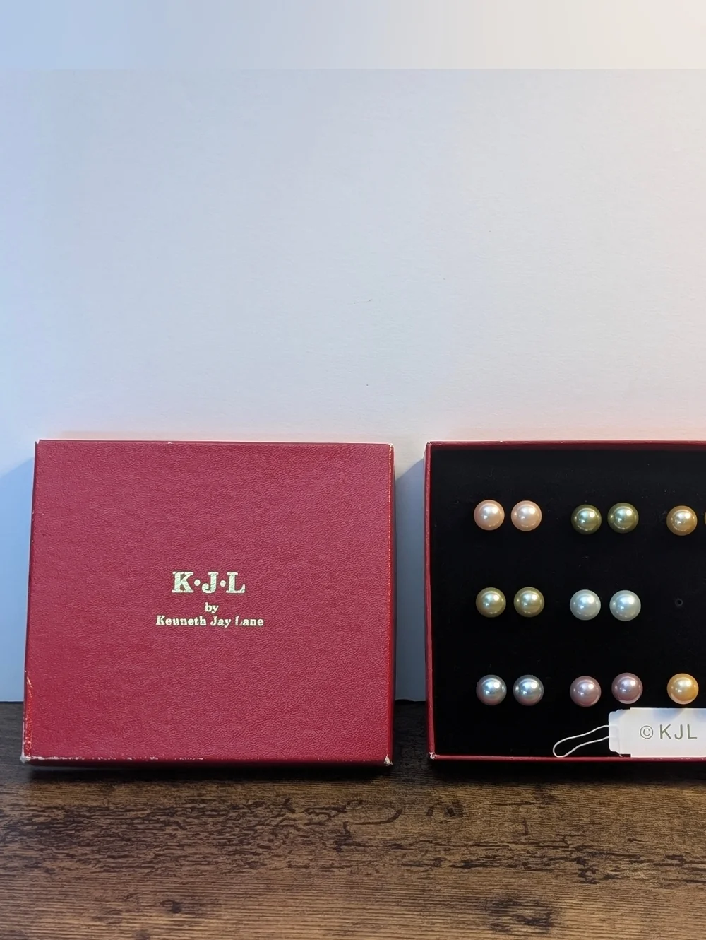 KJL Pearl Earring 8 Pair Set - Multicolor Pearlescent - Picture 2 of 11